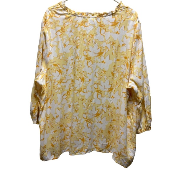 Como Blu Yellow Floral Blouse Size 3X - Picture 2 of 6